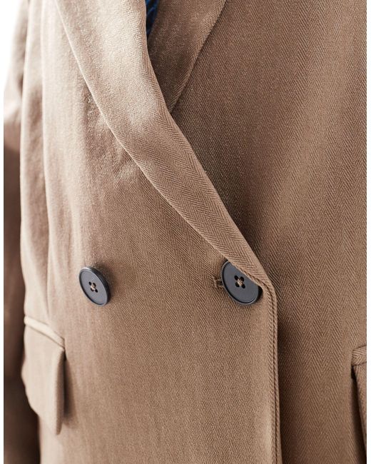 Vero Moda Natural – eleganter blazer mit fischgrätenmuster