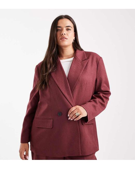 Vero Moda Red Tailo Herringbone Blazer