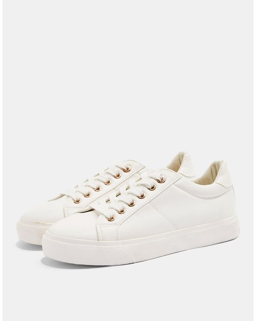 TOPSHOP White Camden Lace Up Trainers