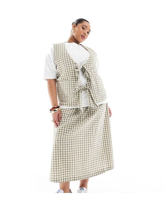 Renee Studio White Plus Exclusive Shirred Waistband Maxi Skirt Co-ord