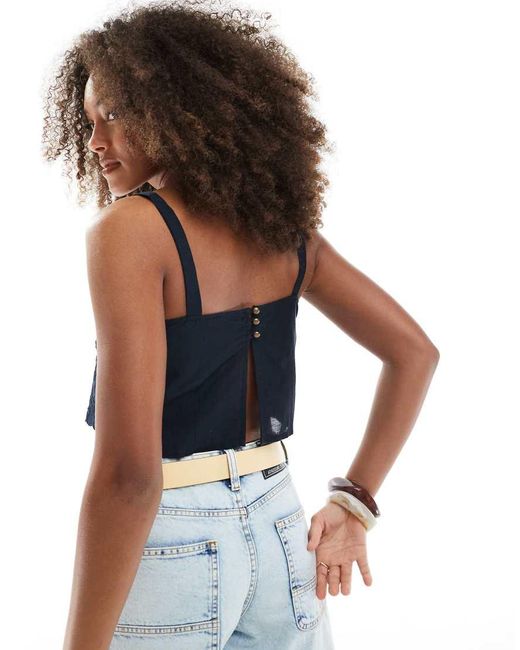 Superdry Blue Ibiza Embroidered Cami Top