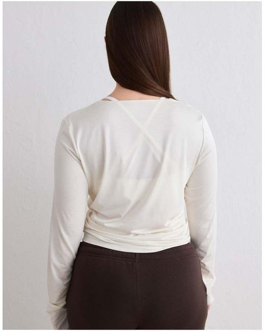 Aim'n White Off Luminous Draped Long Sleeve