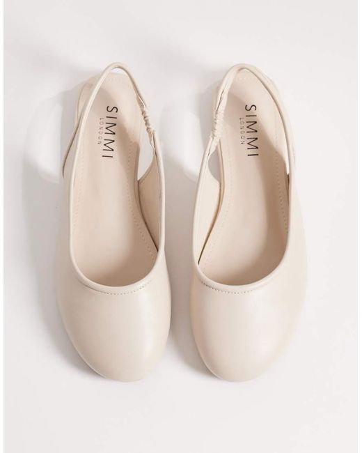 SIMMI Natural Simmi London Avril Slingback Ballet Flats