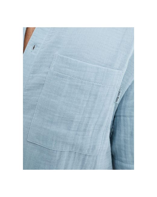 Calvin Klein – pure – texturierte schlafanzughose in Blue für Herren