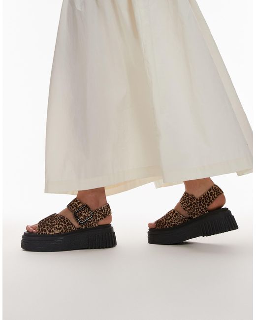 Clarks Black – evamar wish – sandale mit leopardenmuster