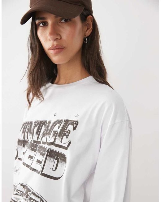 ASOS White Graphic Long Sleeve T-Shirt