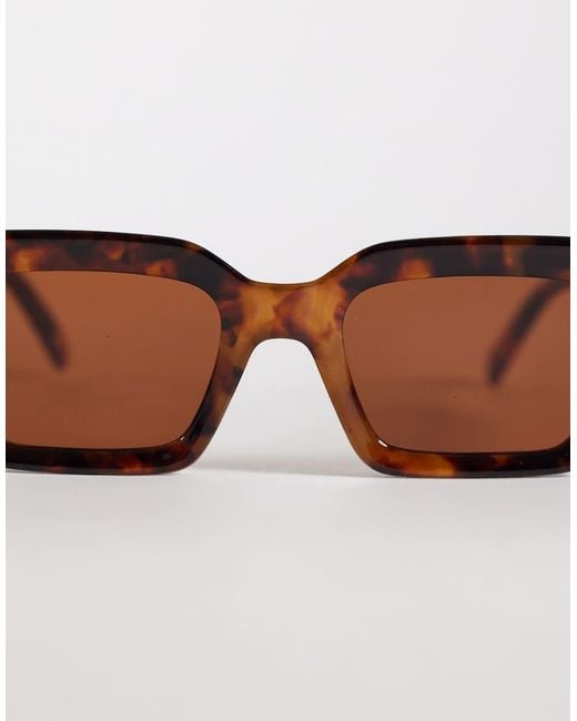 ASOS Brown Bevel Square Sunglasses