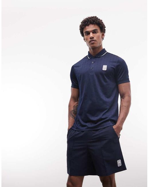Lacoste Blue Tennis Performance Drawstring Logo Shorts for men