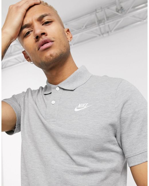 Nike Club Essentials Polo Shirt in Grey for Men | Lyst UK