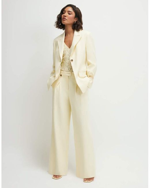 River Island Natural Cotton Cinched Blazer