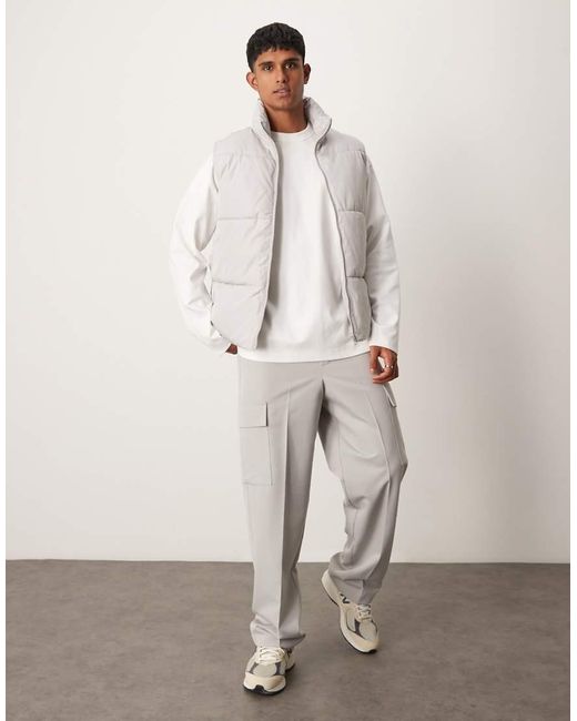 ASOS Natural Puffer Gilet for men