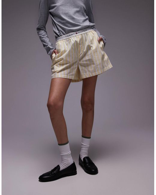Tommy Hilfiger Purple – popeline-boxershorts mit butteren streifen