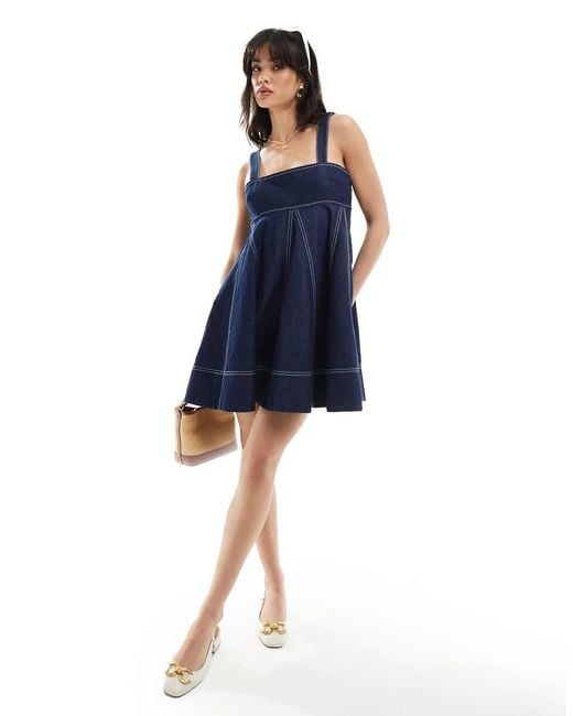 Miss Selfridge Blue Denim Babydoll Dress