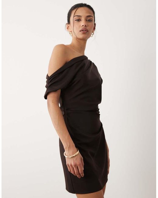 Mango Natural Asymmetric Sleeveless Mini Dress