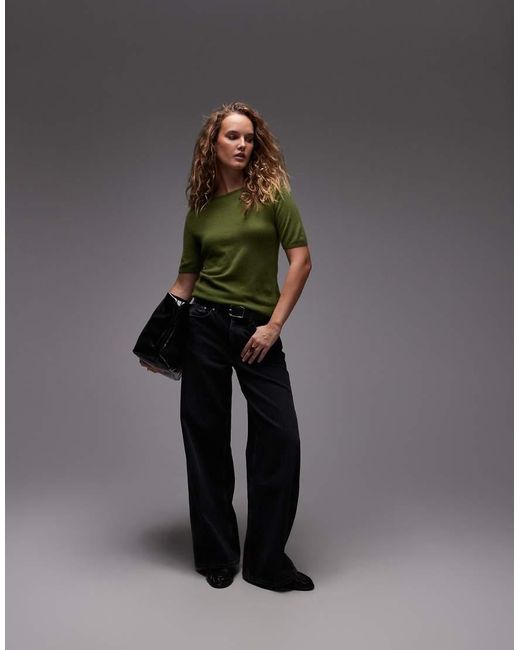 ARKET Green Fine Knit Top