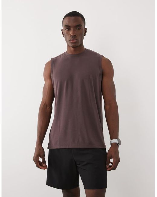 4505 Purple Quick Dry Performance Jersey Boxy Oversized Training Tank for men