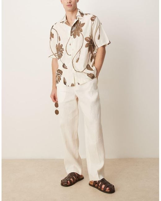 SELECTED Natural 100% Linen Trousers for men