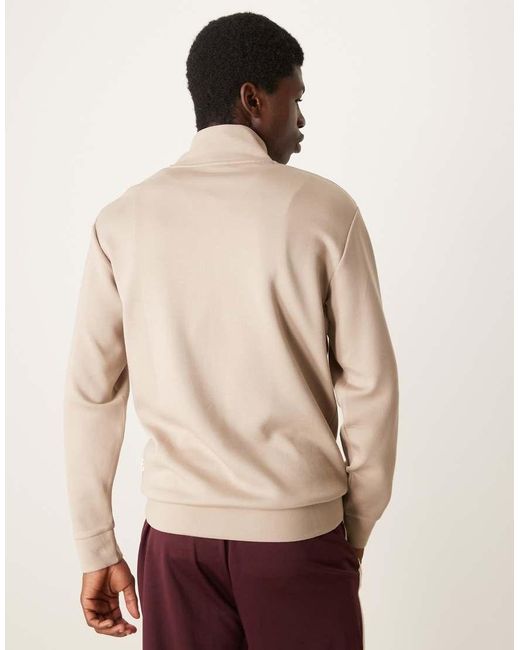 SELECTED Gray Half Zip Sweatshirt for men