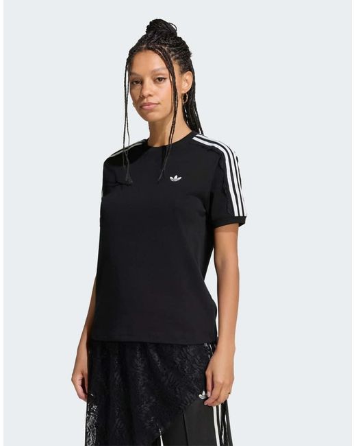 Adidas Originals Black Lace 3 Stripes Tee