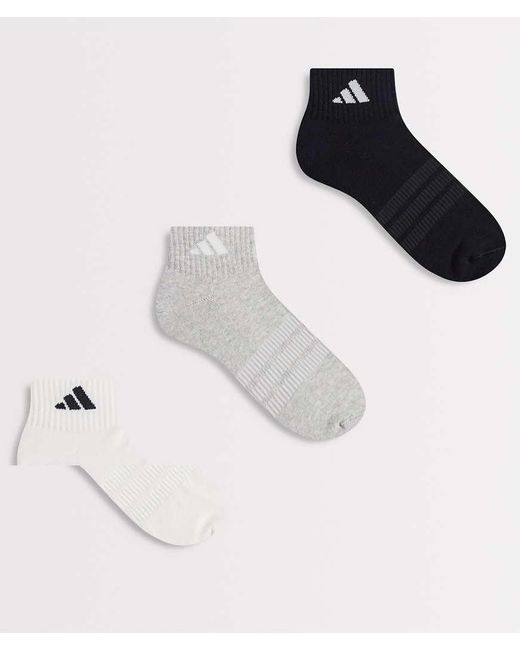 Adidas Originals White Adidas Sportswear 3 Pack Ankle Socks for men