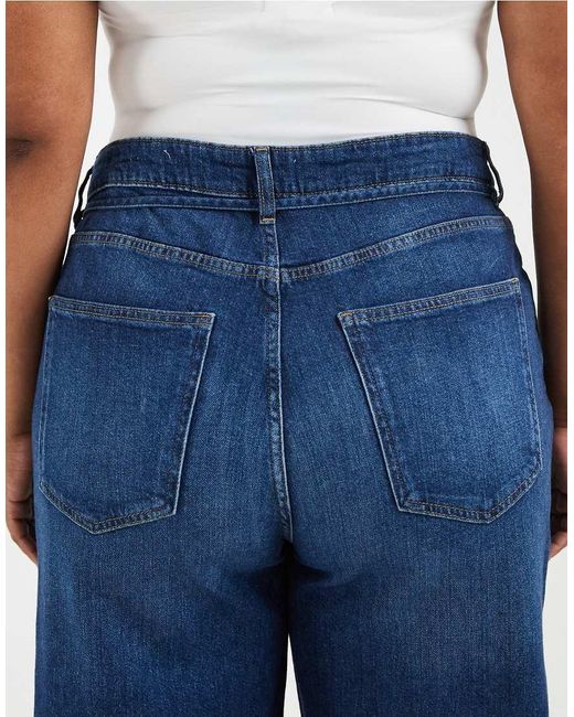 ONLY Blue Gianna Tie Waist Straight Leg Jeans