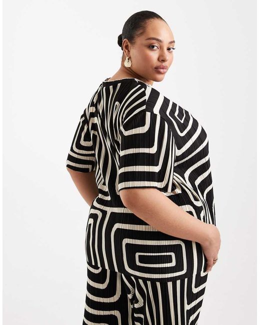 ONLY Black Plisse Top Co-Ord