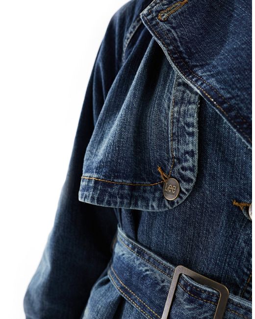 X lee - trench-coat en jean - foncé délavé Pull&Bear en coloris Blue