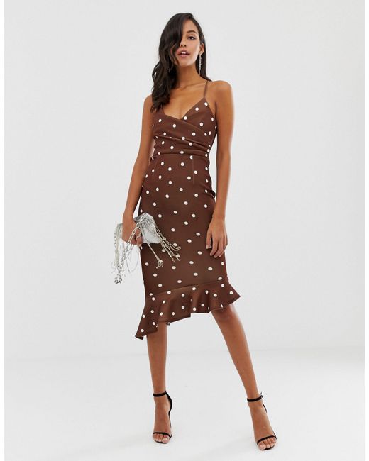 asos scuba cami pephem midi dress