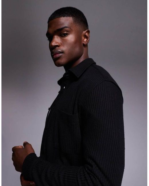 ASOS Gray Textured Overshirt for men