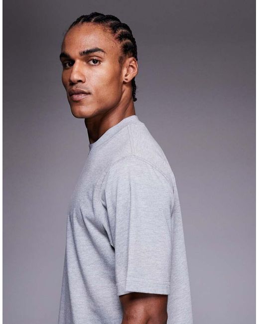 4505 Gray Cotton Cropped Lifting T-shirt With Quick Dry Finish for men