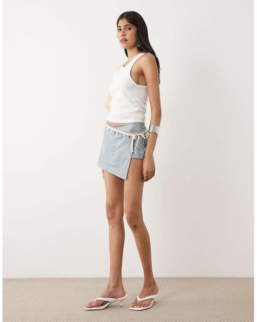 Motel White Osiel Shell Detail Skort