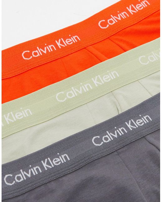 Calvin Klein Multicolor Low Rise Cotton Stretch Trunks 3 Pack for men