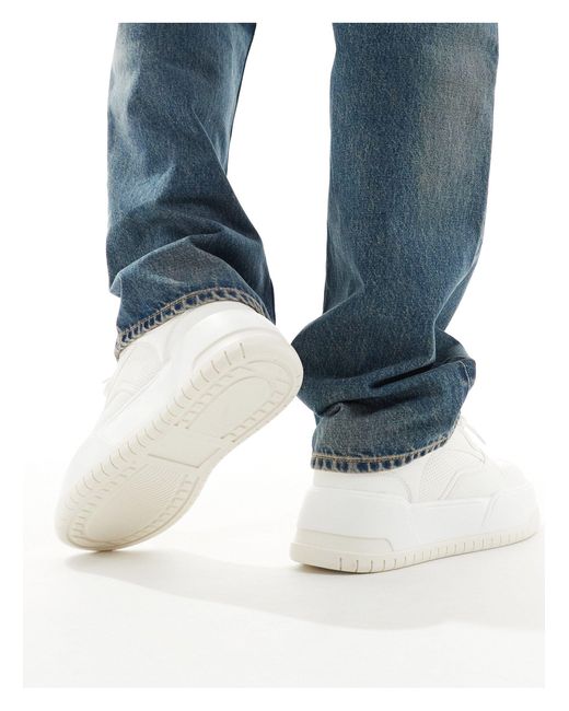 Zapatillas deportivas blancas con suela gruesa ASOS de hombre de color Blue