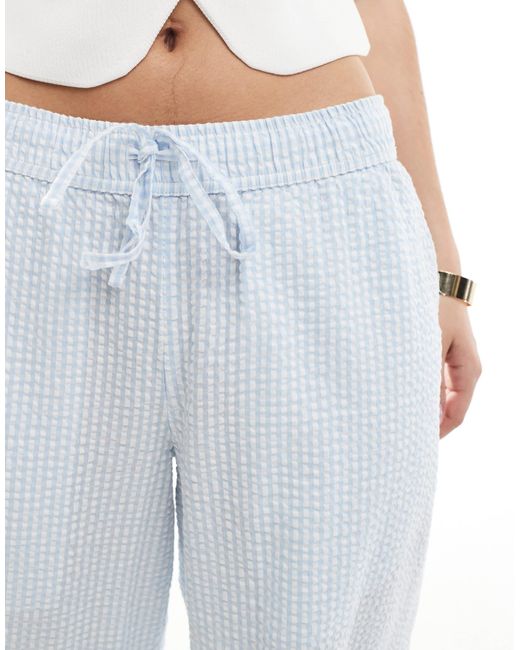 Hollister Blue – weite hose mit em streifen und niedrigem elastischem bund