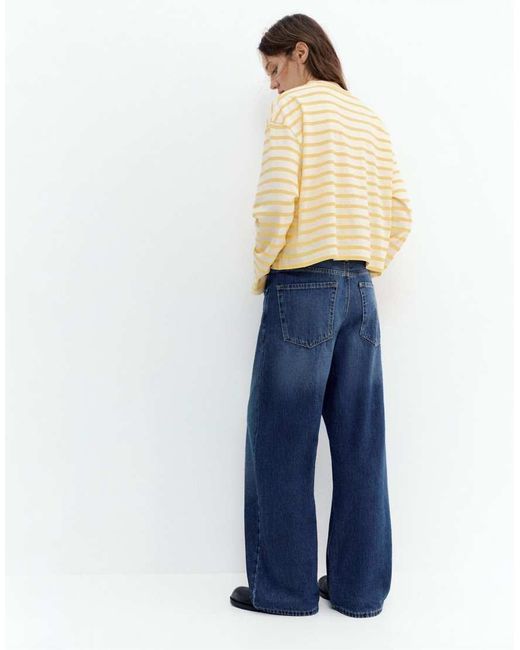 Pull&Bear Natural Striped Long Sleeve T-shirt