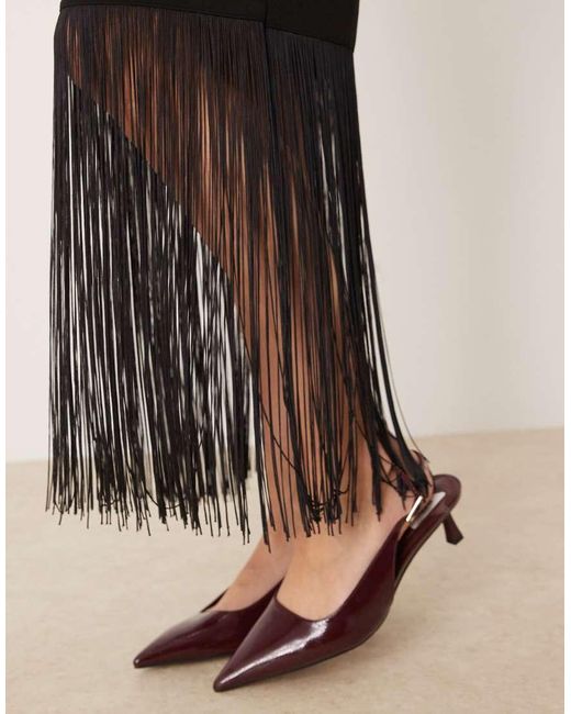 Gina Tricot Natural Co-ord Fringe Midi Skirt