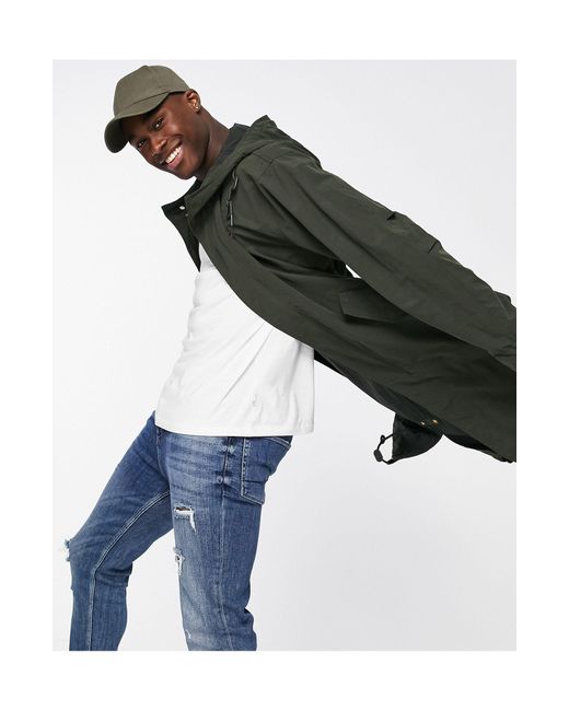 Parka caqui shell Fred Perry de hombre de color Verde Lyst