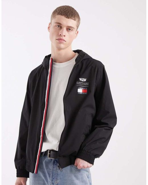 Tommy Hilfiger Black X Cadillac F1 Windbreaker Jacket for men