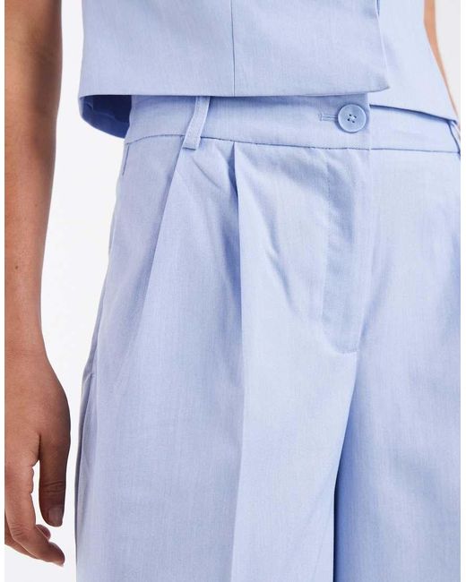 Vero Moda Blue Tailored Pleat Front Wide Leg Co-ord