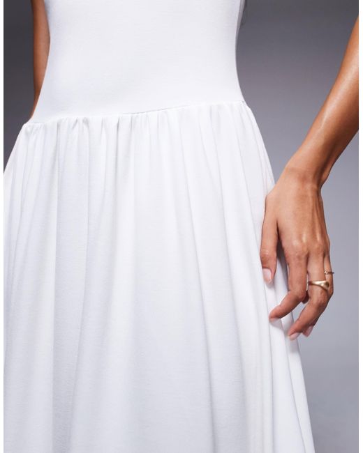Kaiia Blue Exclusive Sleeveless High Neck Gathered Skirt Maxi Dress