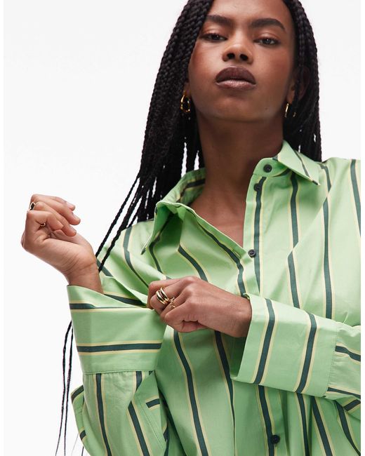 TOPSHOP Green Oversized Shirt