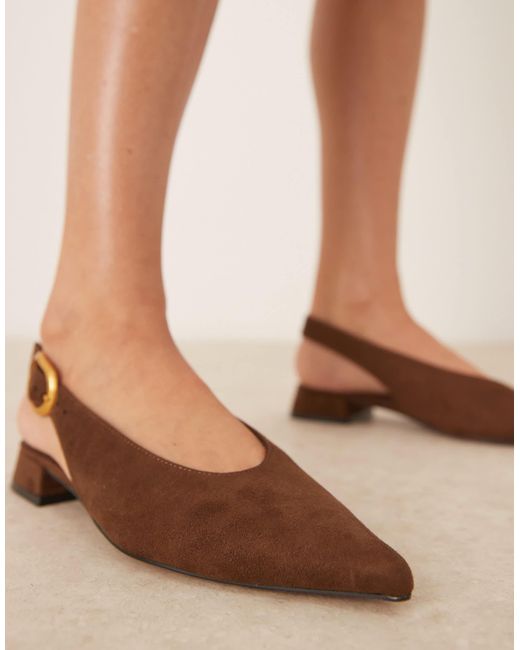 ASOS Natural Leonora Slingback Ballets
