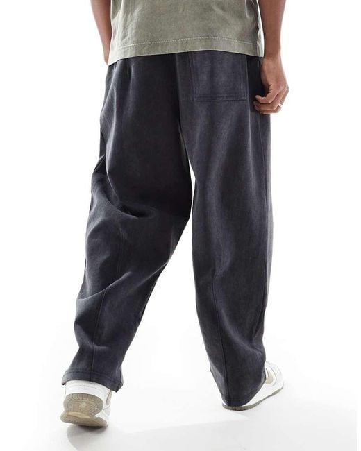 Pull&Bear Gray Washed Wide Leg joggers for men
