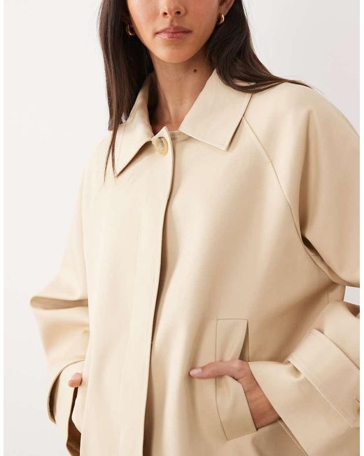 Mango Blue 100% Cotton Short Trench Coat