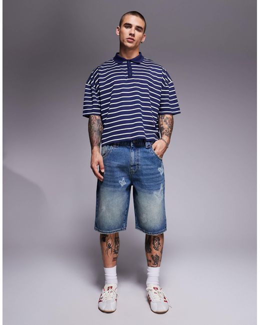 Good For Nothing – jeans-shorts in Blue für Herren