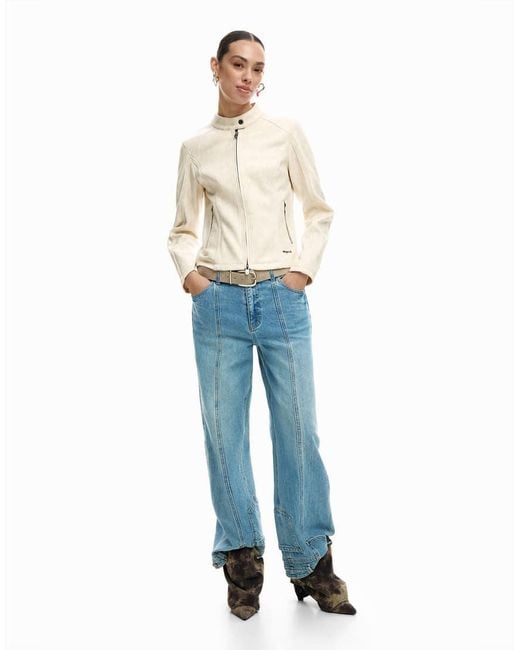 Desigual Natural Mao Collar Jacket