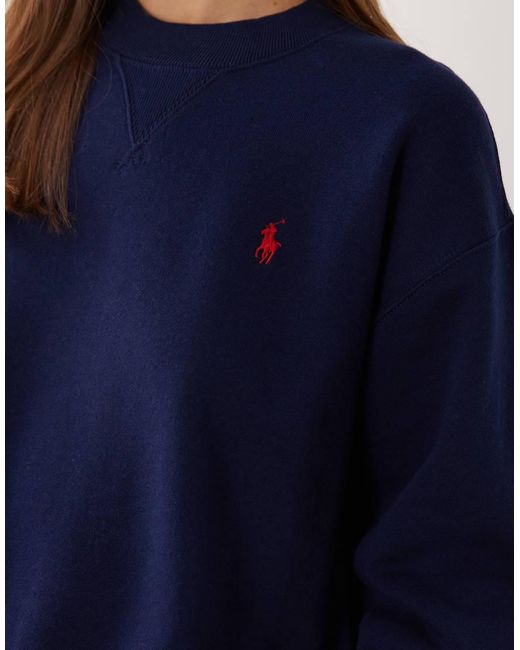 Polo Ralph Lauren Blue Icon Logo Knit Sweatshirt