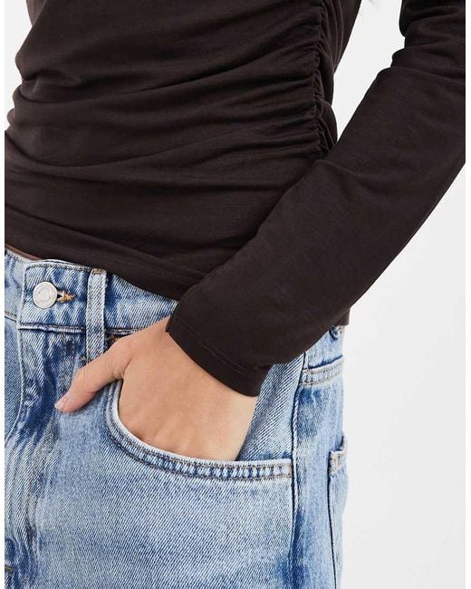 Vero Moda Black Ruched Long Sleeve Top