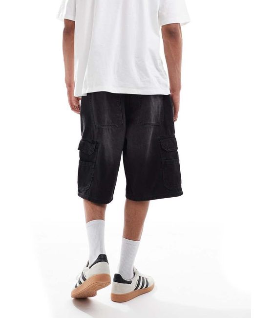 Pantaloncini Cargo Neri di Bershka in White da Uomo