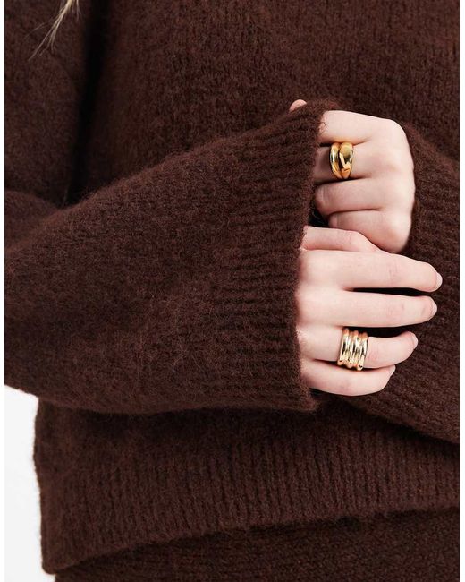 ASOS Brown Wide Sleeve Knitted Jumper Co-ord With Wool